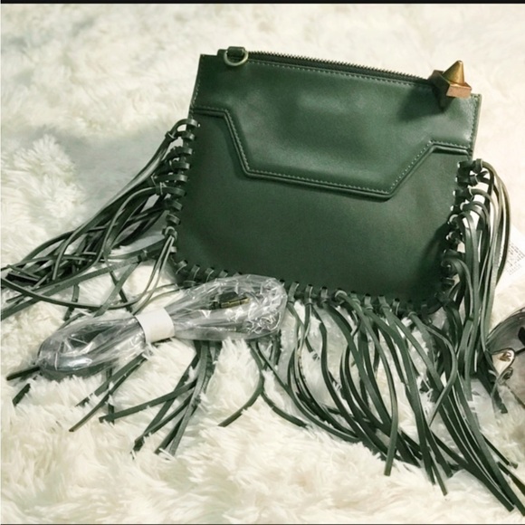Emmaline Kuo green leather crossbody/clutch - Picture 4 of 16